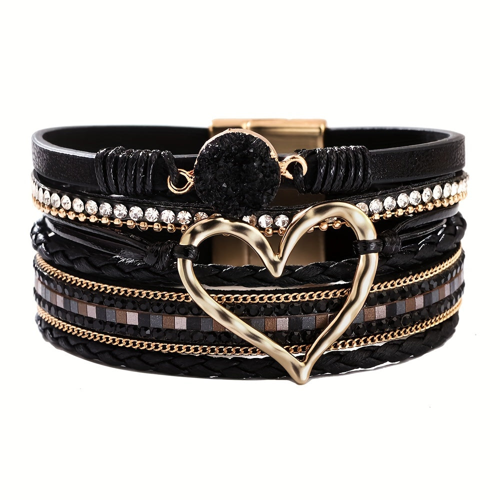 Pulsera de Cuero Múltiple Bohemia
