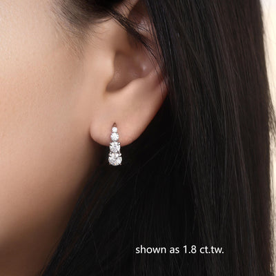 Pendientes de cuatro piedras Carol | Oro blanco