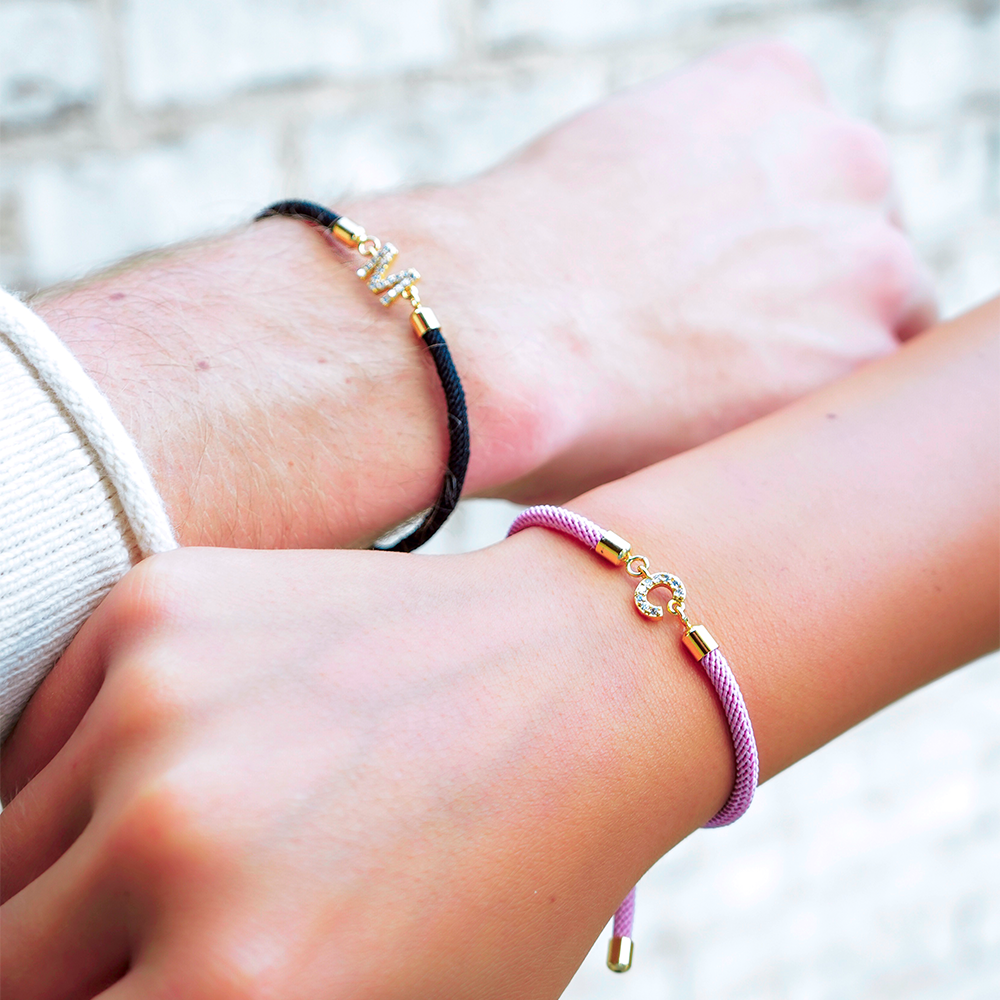 Pulsera Inicial de Diamante de Unidad Personalizada