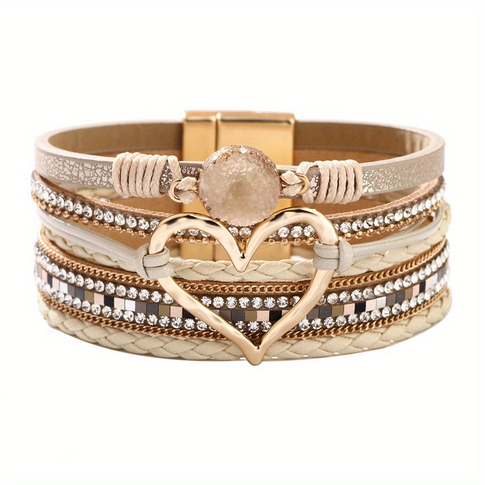 Pulsera de Cuero Múltiple Bohemia