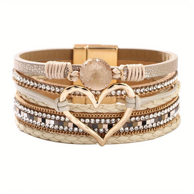 Pulsera de Cuero Múltiple Bohemia
