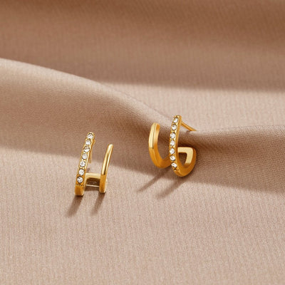 Pendientes de Garra de Oro y Cristal