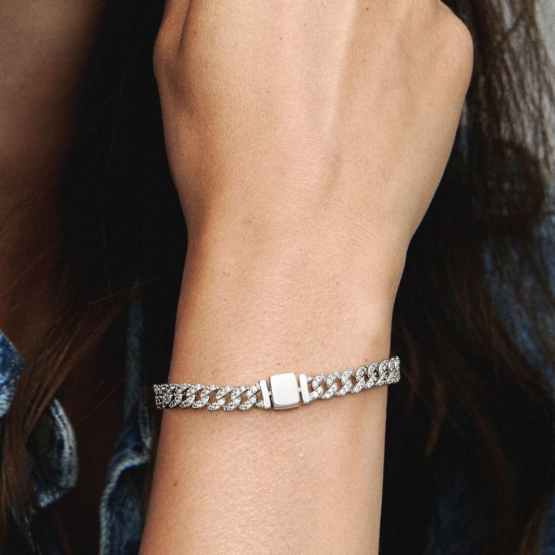 Pulsera Cubana de Moissanita | Oro