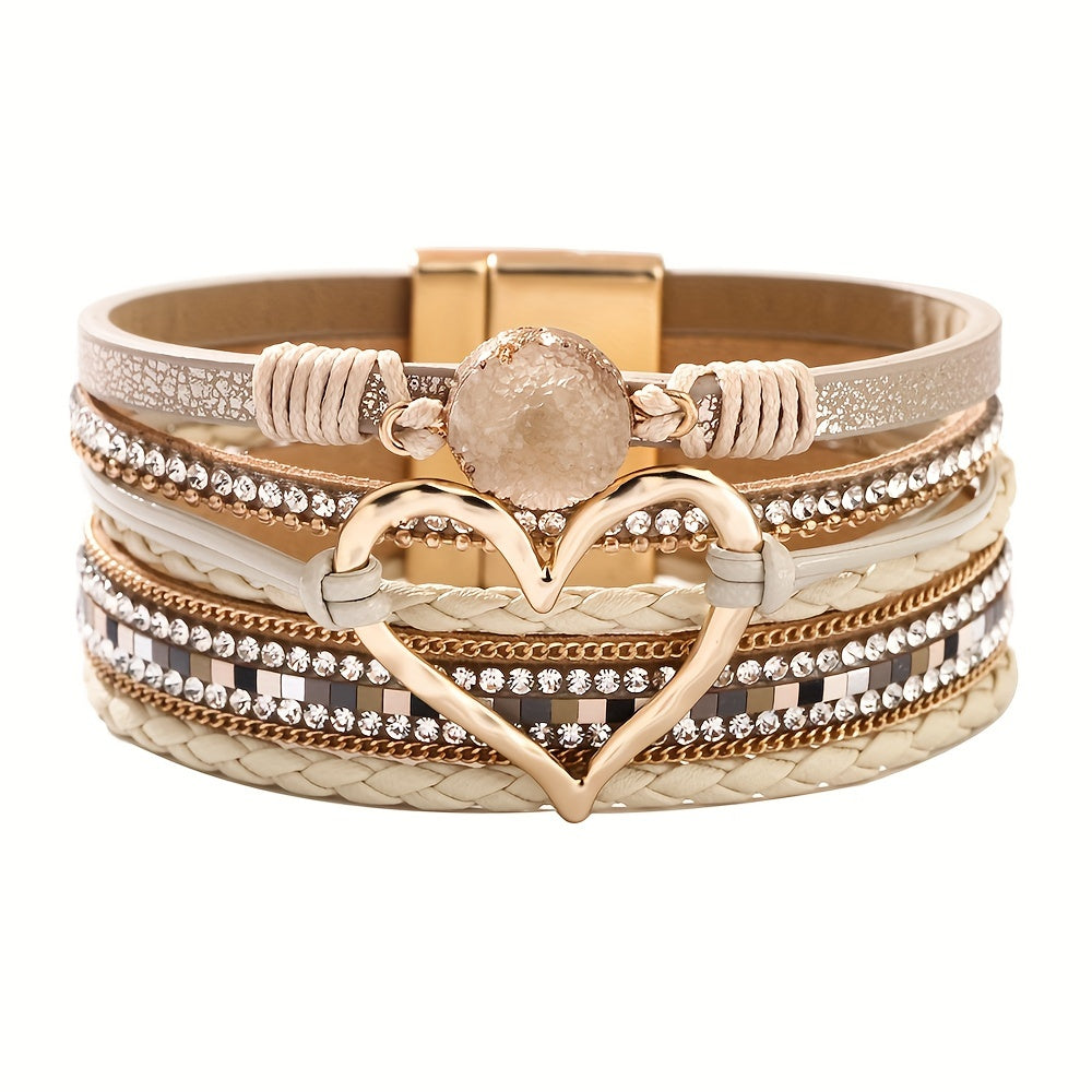 Pulsera de Cuero Múltiple Bohemia