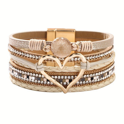 Pulsera de Cuero Múltiple Bohemia