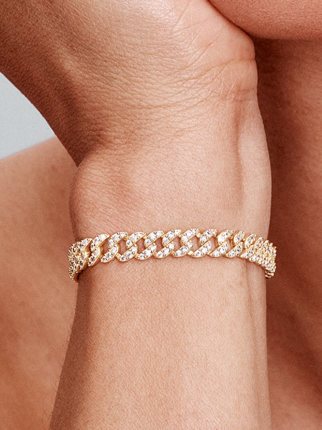 Pulsera Cubana de Moissanita | Oro