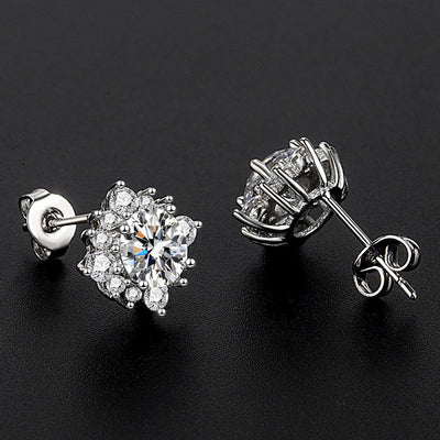 Pendientes Luna Glow | Oro blanco