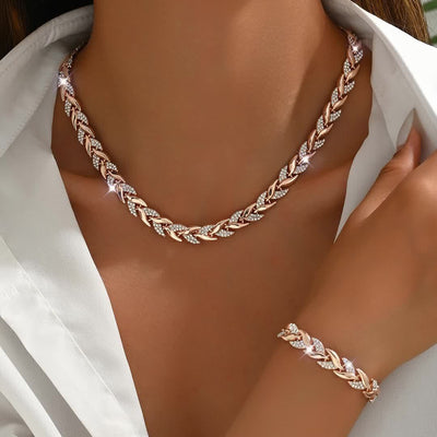 Conjunto de Cola de Pescado de Cristal Elegante