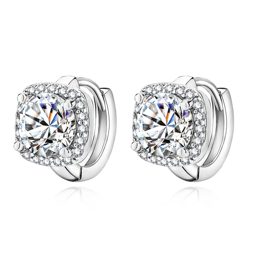 Pendientes cuadrados Nadine | Oro Blanco