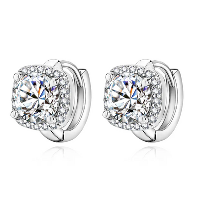 Pendientes cuadrados Nadine | Oro Blanco