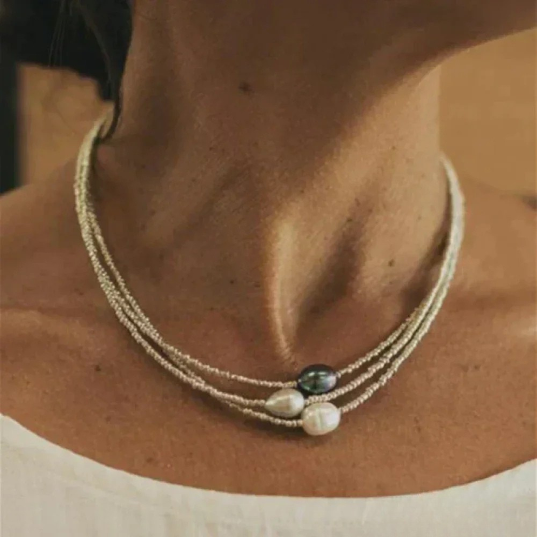 Collar de Perlas de Agua Dulce Inspirado en Antigüedades