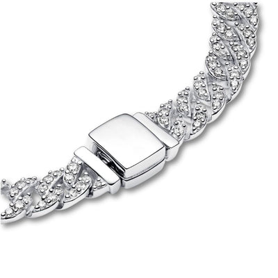 Pulsera Cubana de Moissanita | Oro