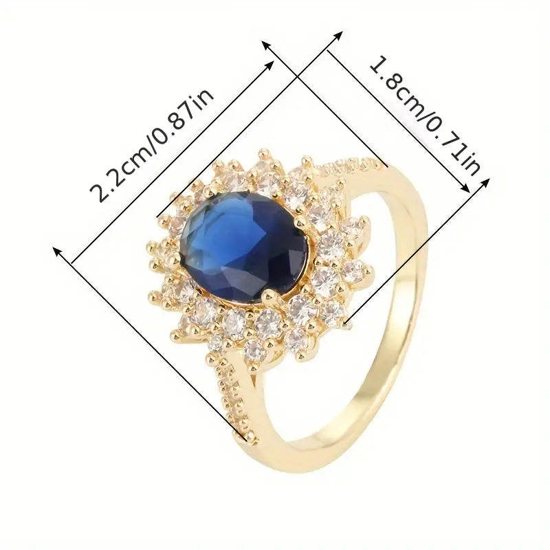 Anillo de Oro Zafiro Brillante