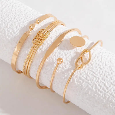 Conjunto de Pulseras de Elegancia Anudada | Oro