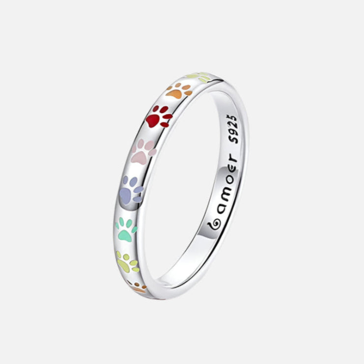 Anillo de Plata Esterlina con Diseño de Huella