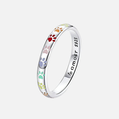 Anillo de Plata Esterlina con Diseño de Huella