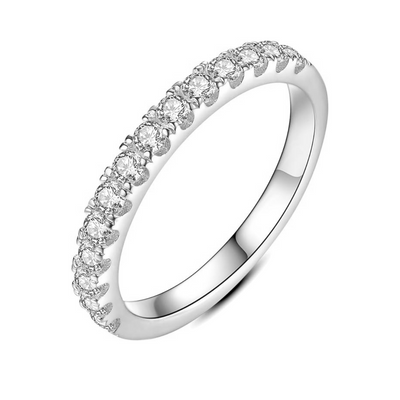 Anillo de Boda de Moissanita | Oro Blanco