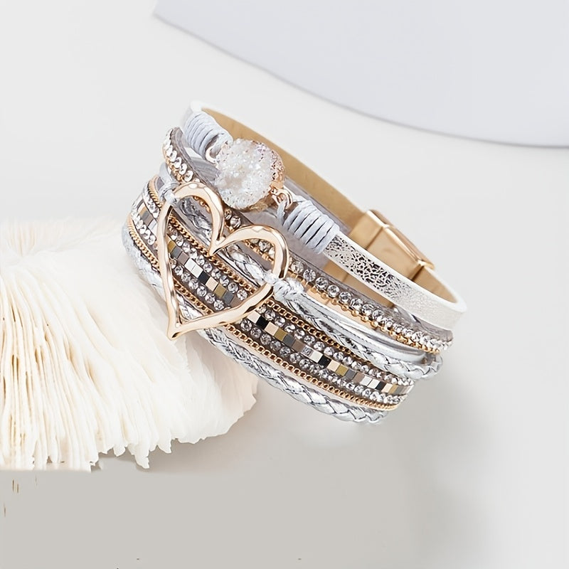 Pulsera de Cuero Múltiple Bohemia