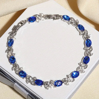 Pulsera de Zafiro Plateado