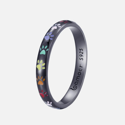 Anillo de Plata Esterlina con Diseño de Huella