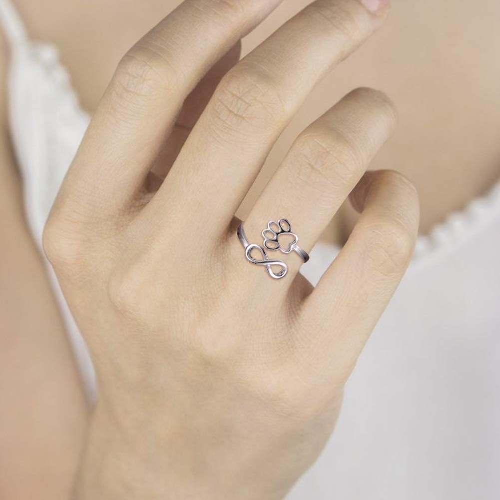 Anillo Artesanal de Patita y Corazón – Ajustable en Plata de Ley 925