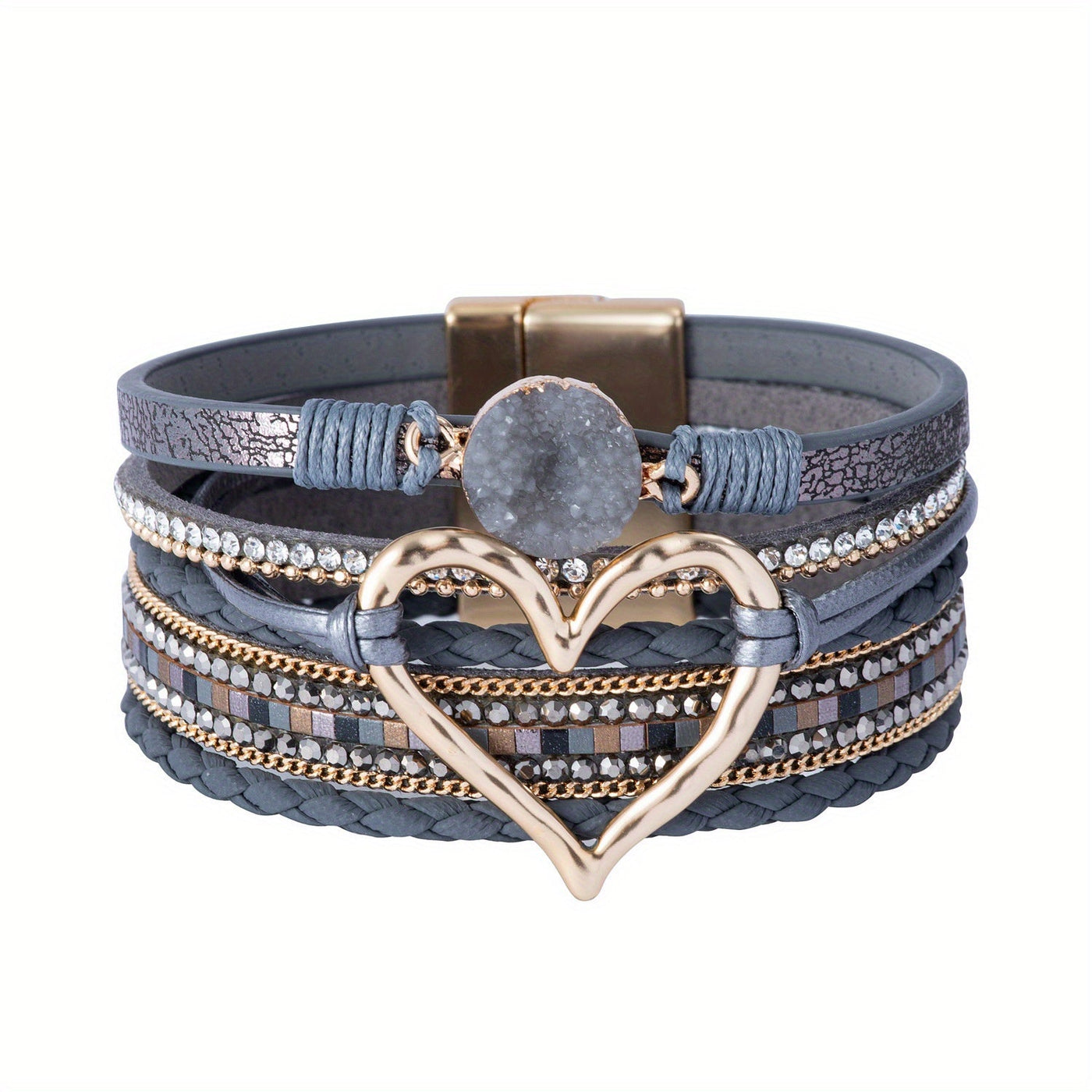 Pulsera de Cuero Múltiple Bohemia