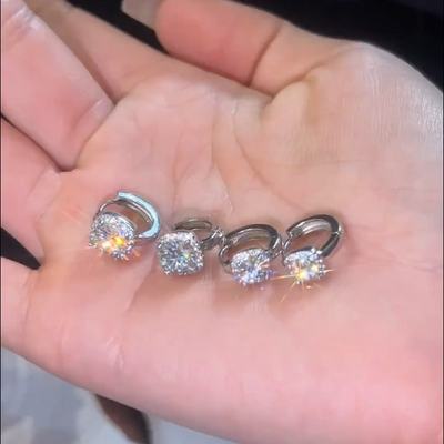 Pendientes cuadrados Nadine | Oro Blanco