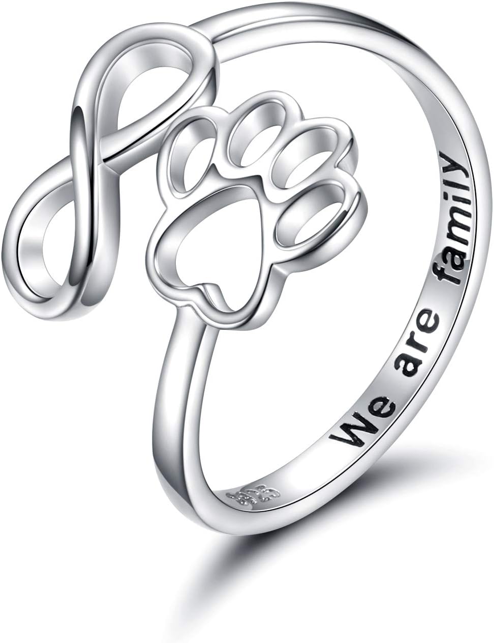 Anillo Artesanal de Patita y Corazón – Ajustable en Plata de Ley 925
