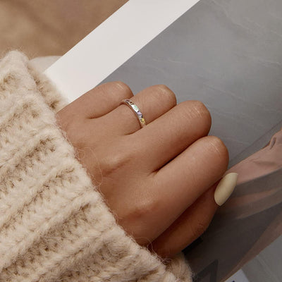 Anillo de Plata Esterlina con Diseño de Huella