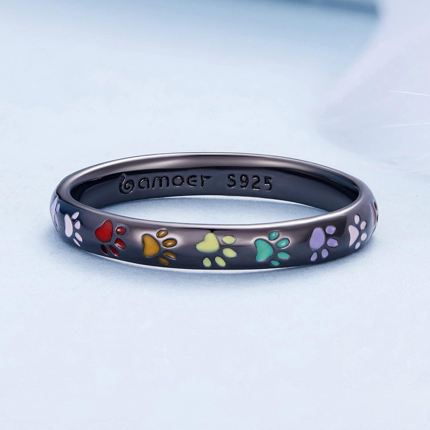 Anillo de Plata Esterlina con Diseño de Huella
