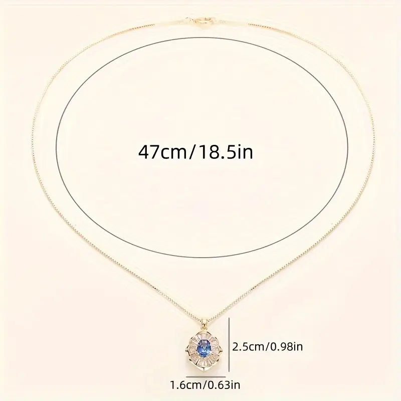 Collar de piedra de zafiro dorado