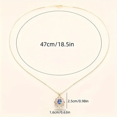 Collar de piedra de zafiro dorado