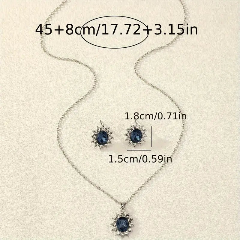 Conjunto de Joyería de Zafiro Oscuro