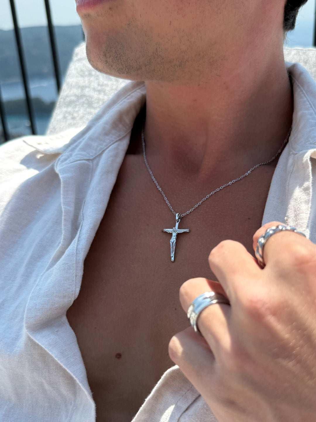 CADENA CON CRUCIFIXO | Plata