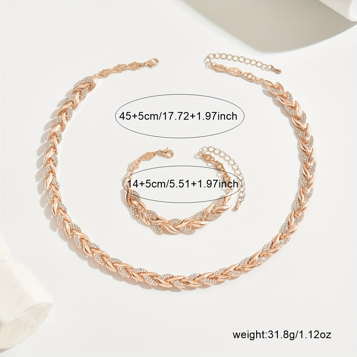 Conjunto de Cola de Pescado de Cristal Elegante