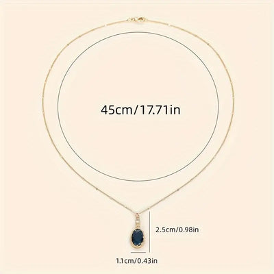Collar de Zafiro Ovalado en Oro