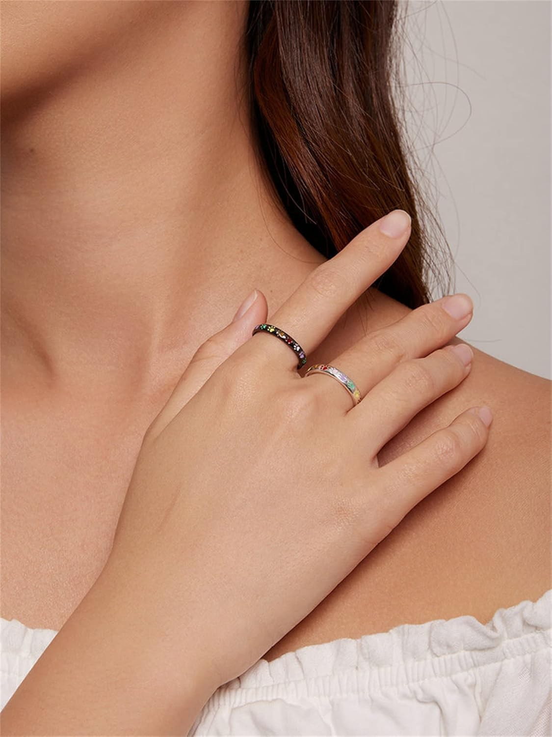Anillo de Plata Esterlina con Diseño de Huella