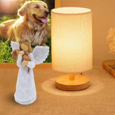 Set de Regalo en Memoria de Perro con Figurita de Ángel de la Amistad y Pulsera de Chakra del Puente Arcoíris