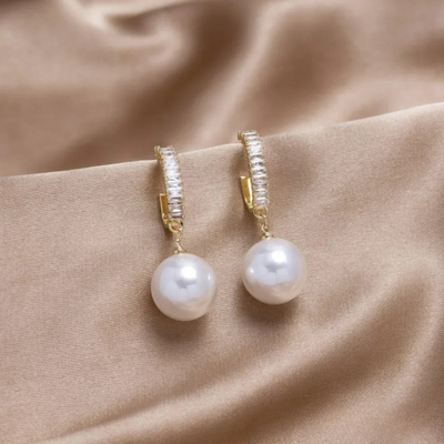 Pendientes Elegantes de Perlas y Circonitas