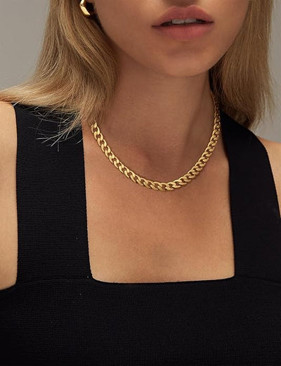 Cavaro™ | Collar de eslabones cubanos gruesos en oro