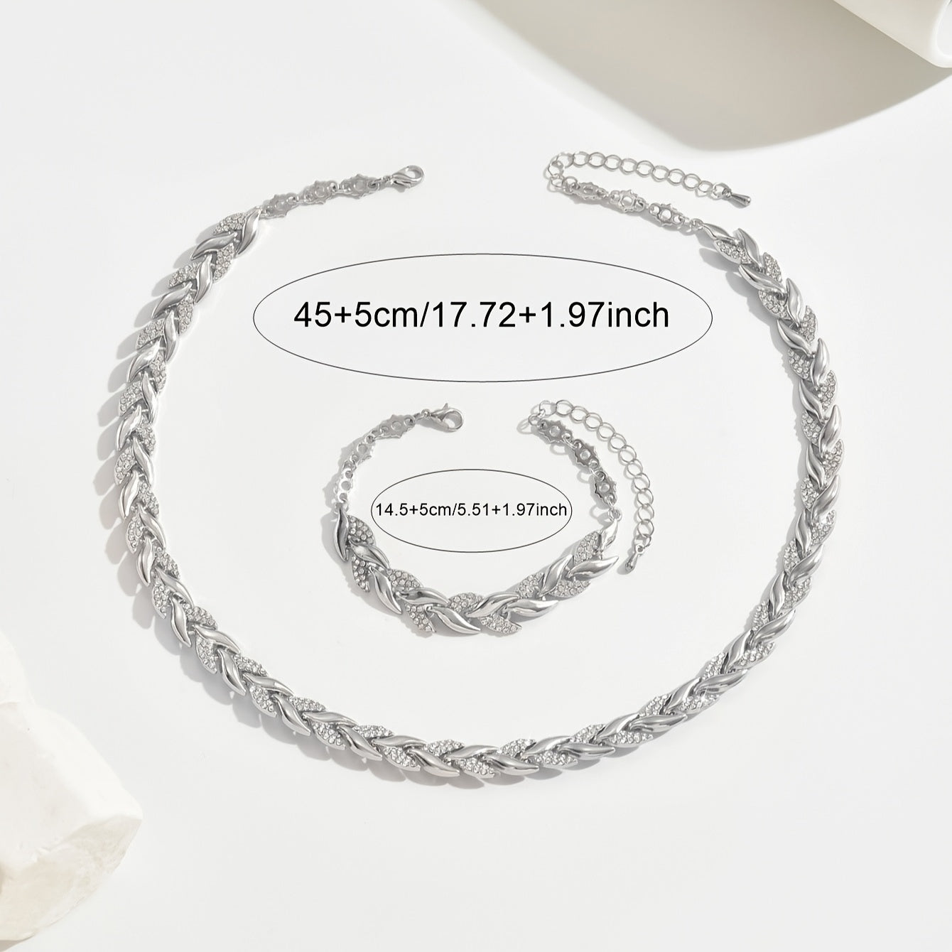 Conjunto de Cola de Pescado de Cristal Elegante