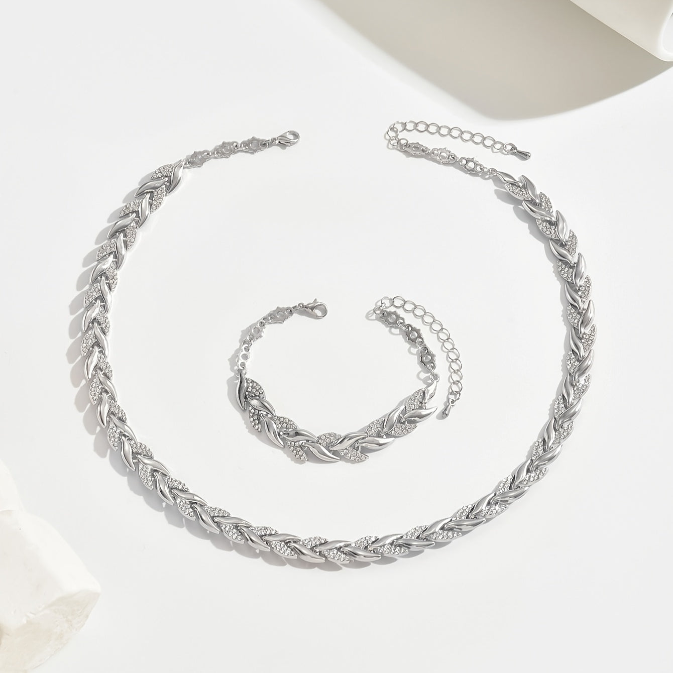 Conjunto de Cola de Pescado de Cristal Elegante