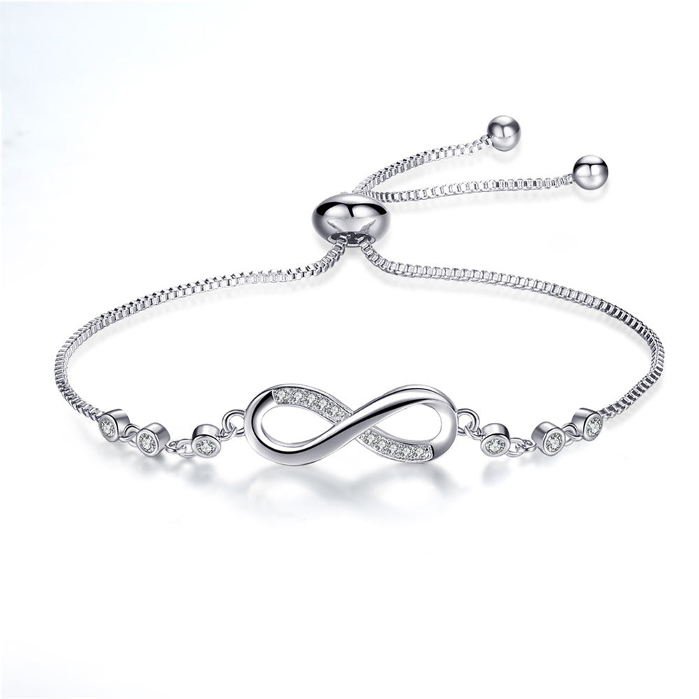 Pulsera Ajustable de Plata con Símbolo de Infinito