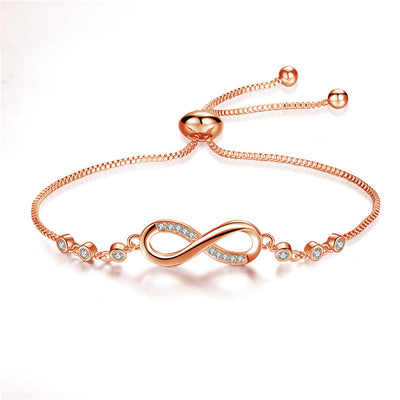 Pulsera Ajustable de Plata con Símbolo de Infinito