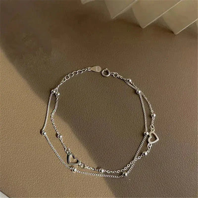 Pulsera de Corazón de Plata con Ajuste Personalizable