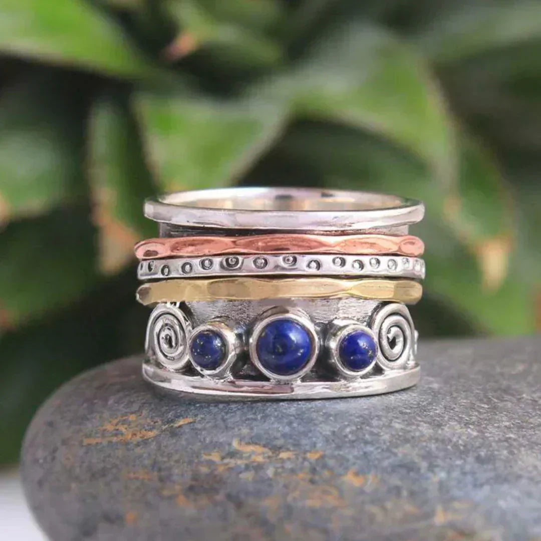 Anillo de Meditación Bohemio de Zafiro