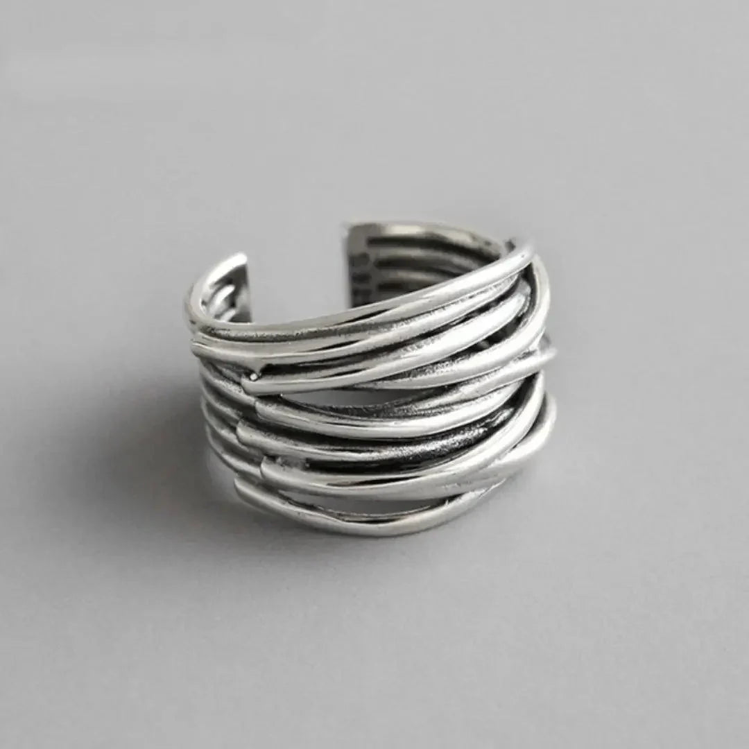 Anillo de Capa de Plata Ajustable
