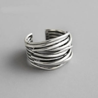 Anillo de Capa de Plata Ajustable