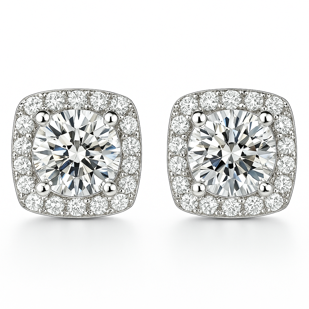 Pendientes Glacé Glamour | Oro blanco