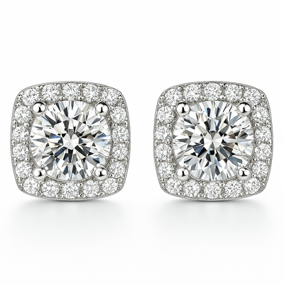 Pendientes Glacé Glamour | Oro blanco